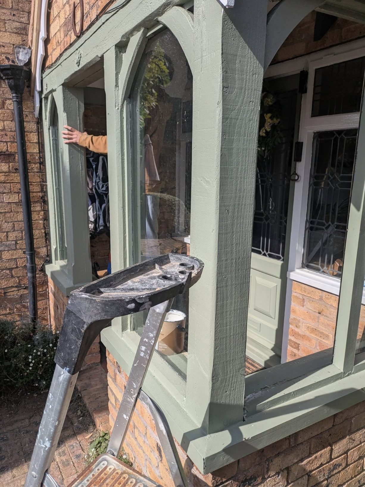 Porch timber after repair and painting